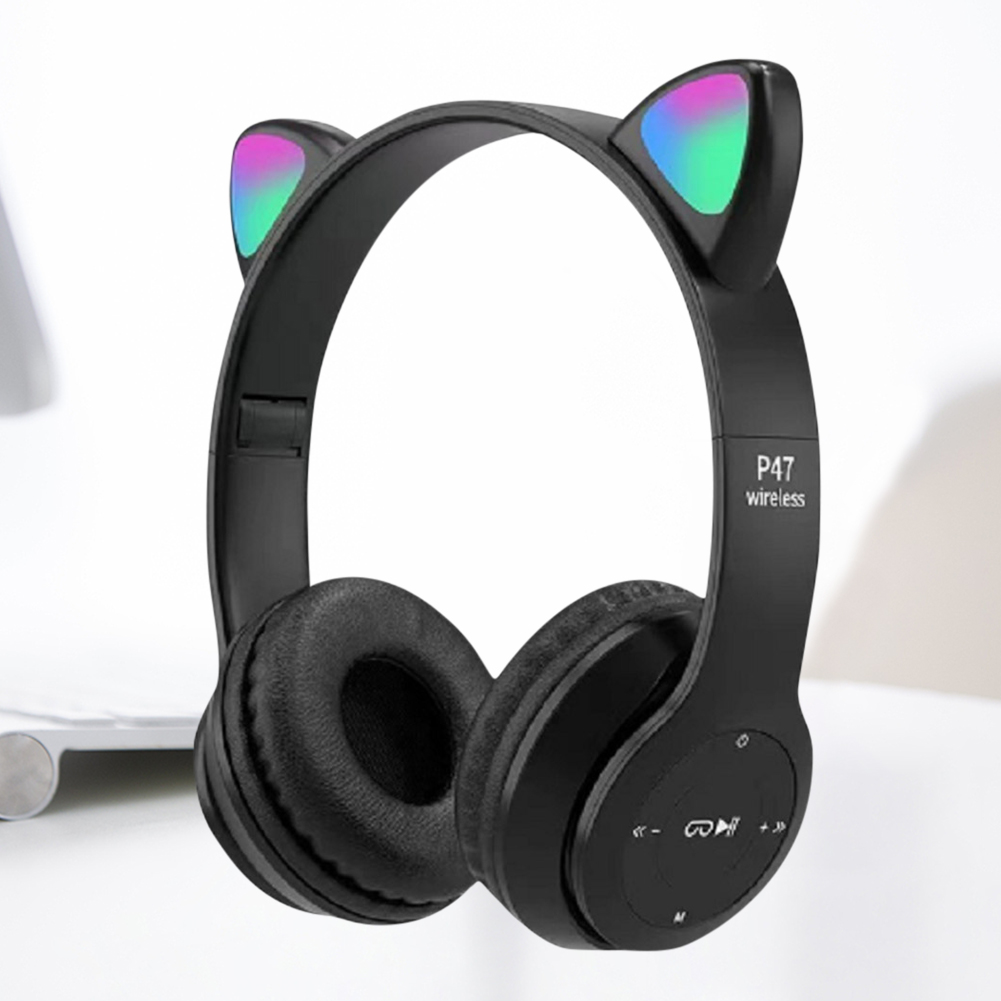 Cat Ear Bluetooth Headset Led - 귀여운 고양이 귀 블루투스 헤드폰 LED