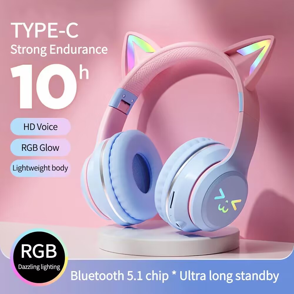 Gaming Headset With Mic Rgb - RGB 글로우 이어폰 무선 이어 버드