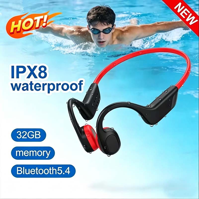 Anc Wireless Over Ear Headphones - 2026년형 뼈전도 블루투스 이어버드, 귀에 끼지
