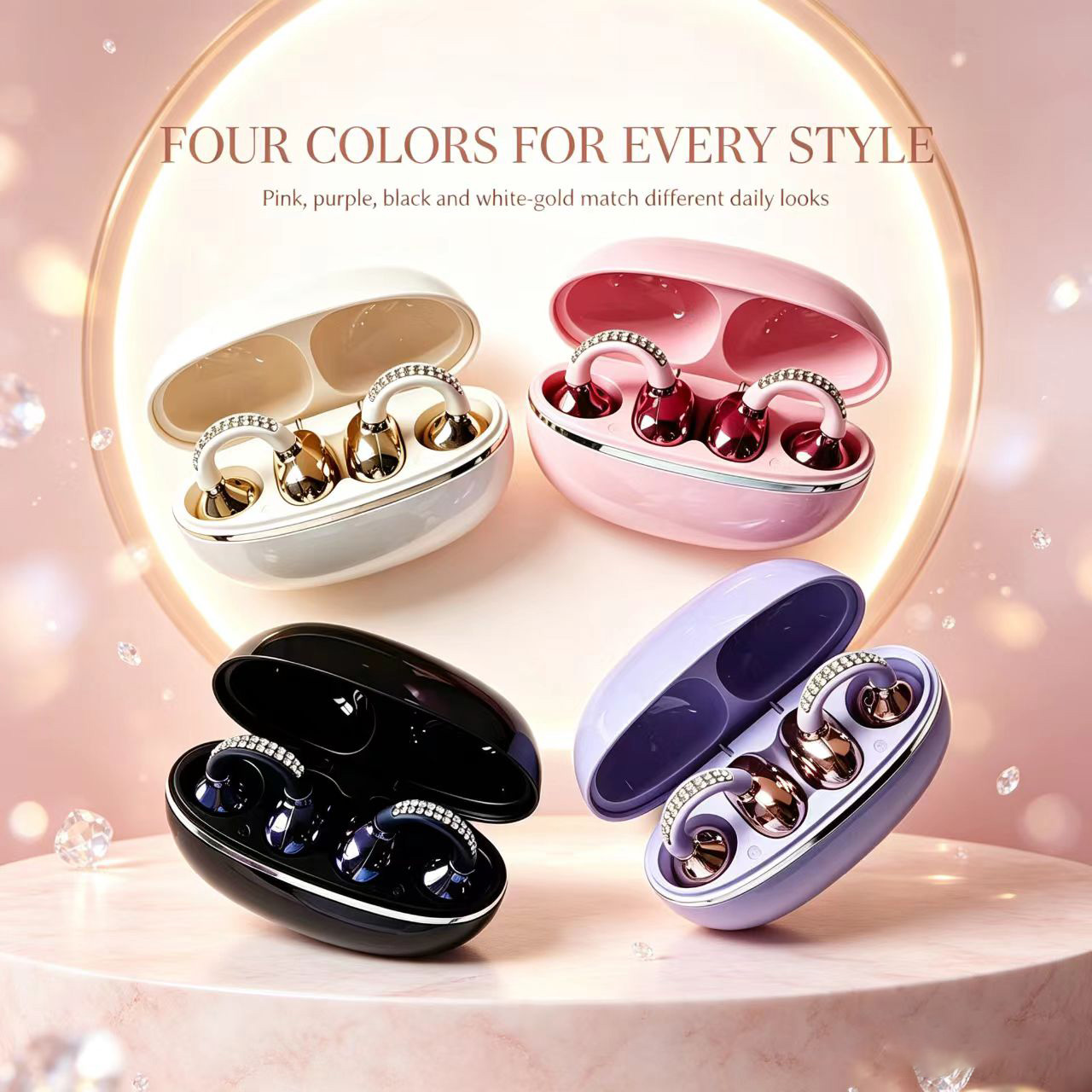 라인스톤 오픈형 이어클립 무선 이어버드 블루투스 5.4 - Open Ear Air Conduction Headphones 리뷰 및 가격