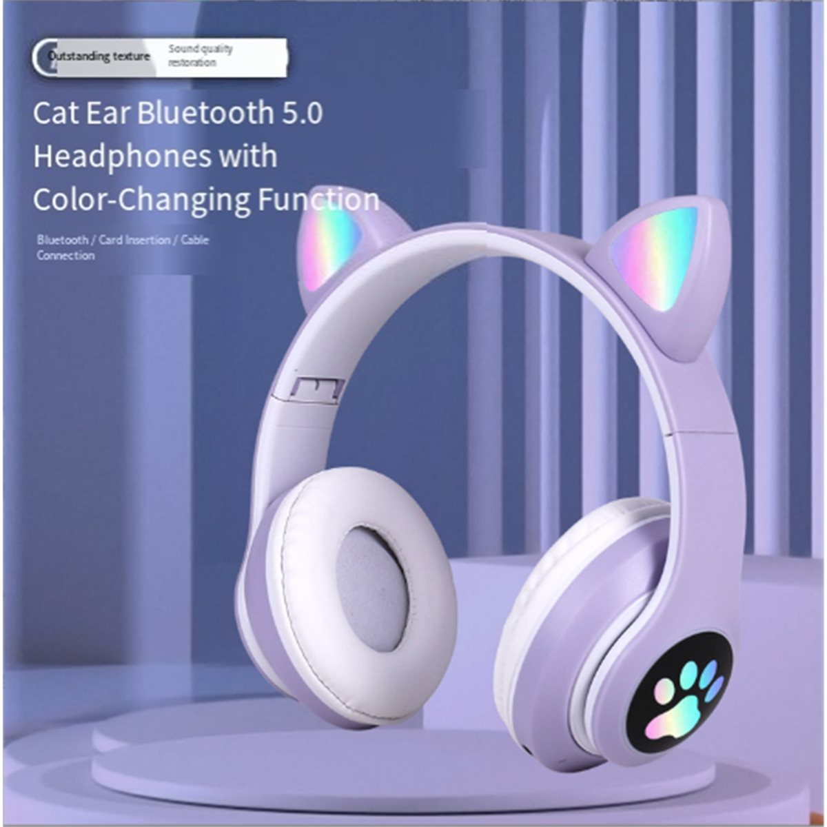 DT90 새로운 귀여운 고양이 귀 블루투스 호환 헤드셋 - Cat Ear Bluetooth Headset Led 리뷰 및 가격