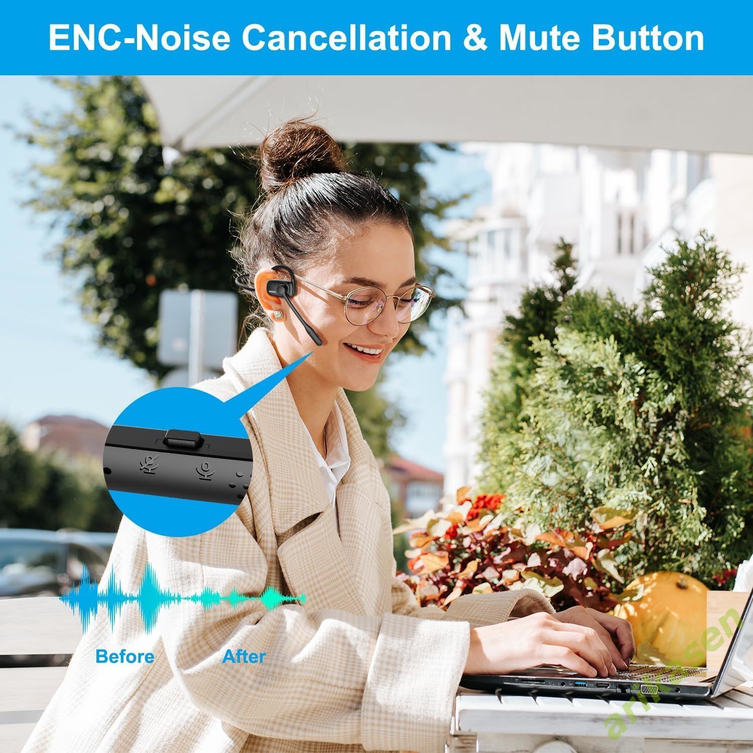 마이크 붐이 있는 블루투스 헤드셋 소음 차단 핸즈프리  - Open Ear Air Conduction Headphones 리뷰 및 가격