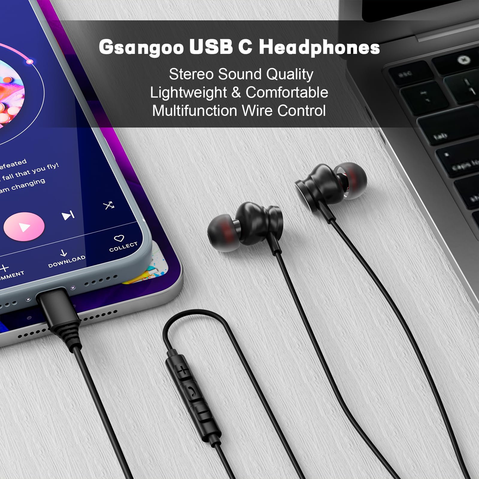 타입 C 유선 헤드폰 3.5mm 하이파이 노이즈 캔슬링 - Type C Wired Earphones With Mic 리뷰 및 가격
