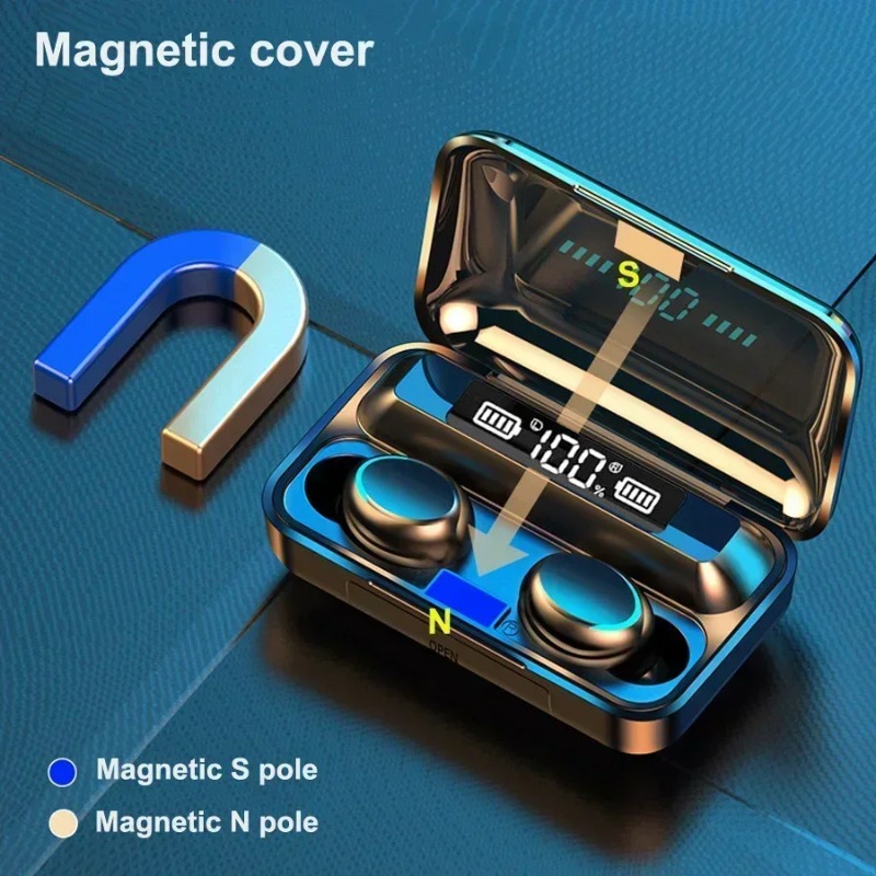 새로운 F9 블루투스 헤드폰 9D 스테레오 하이 베이스 - Tws Earbuds Bluetooth 5.3 리뷰 및 가격